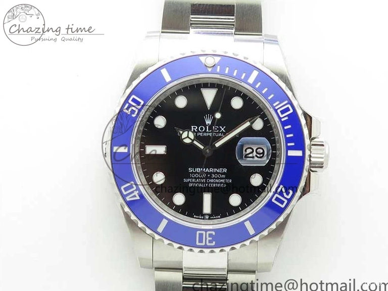 LB Dial EWF SS Bracelet Black A3235 Submariner on 41mm 126619 Ceramic Blue 0421